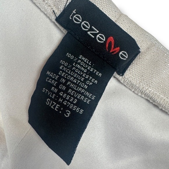 Y2K 2000s Teeze Me Strapless Glitter Tulle Party Dress Juniors Size 3 Fairy Club - Picture 4 of 8